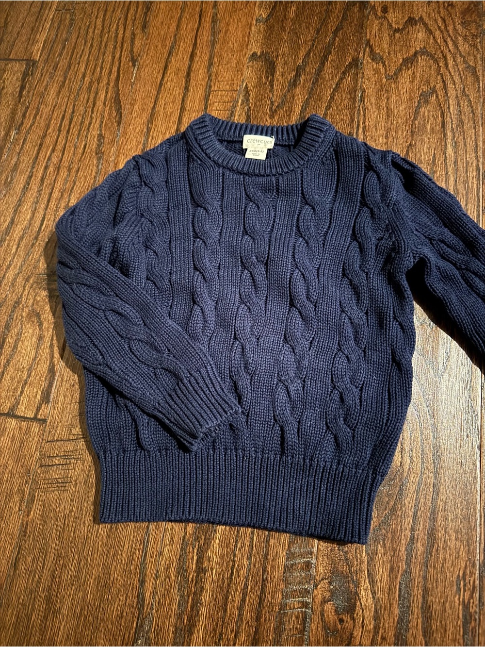 Crewcuts Navy Cable Crewneck Sweater